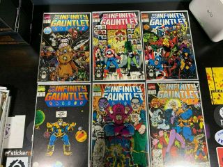 1991 Marvel Comics The Infinity Gauntlet Complete Set Issues 1 - 6 Nm