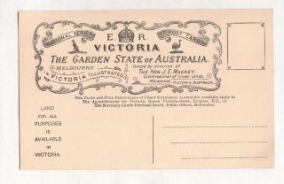 Vintage Postcard The Garden State Victoria Town Hall Melbourne 1900s