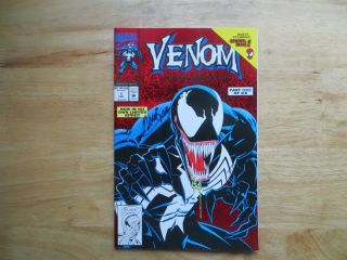 1993 Marvel Venom Lethal Protector 1 Red Foil Cover Signed Mark Bagley Art,  Poa