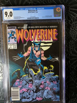 Cgc 9.  0 Vf/nm Wolverine 1 (marvel Comics,  11/1988) 1st Wolverine As Patch