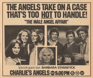 1980 Abc Tv Ad Charlies Angels Cheryl Ladd Shelley Hack Barbara Stanwyck Guest