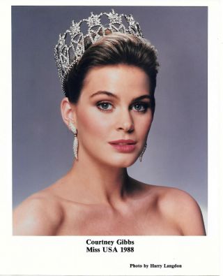 1988 Miss Usa Photo - Courtney Gibbs Of Texas - 8 " X 10 " - Universe Pageant Org