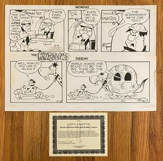 Flintstones Hanna - Barbera Art Comic Strip Sunday Comics Gene Hazelton