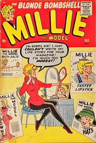 Millie The Model - The Blonde Bombshell 102 Vg,  1961 " Fuss In The Bus "