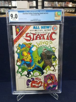 Charlton Action Featuring Static V2 12 Cgc 9.  0 Steve Ditko Story And Art 1985