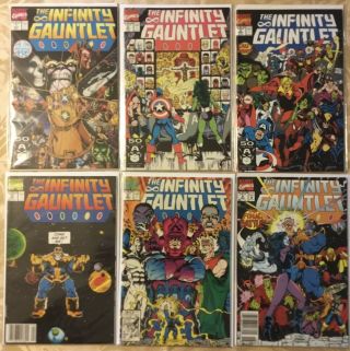 1991 Marvel Comics The Infinity Gauntlet Complete Set Issues 1 - 6