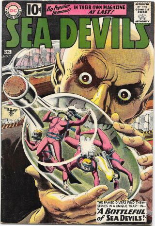 Sea Devils 2,  Dc Comics 1961 Russ Heath Art,  Wash Cover Fn -