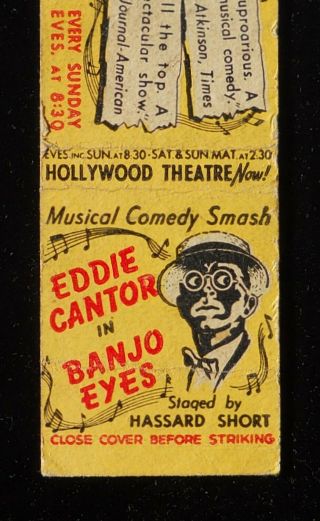1942 ? Eddie Cantor In Banjo Eyes Hollywood Theatre Musical Comedy Negro Nyc Ny