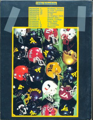1986 West Virginia Football Media Guide CFBmg42 2