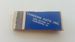 Matchbook Cameron Auto Inc.  Vw.  Harrisburg Pa.  Missing 1 Match K7