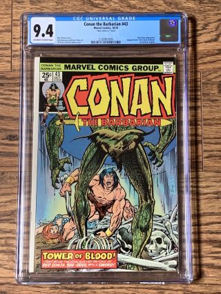 Conan The Barbarian 43 Cgc 9.  4 Ow - W Pgs Red Sonja App The Tower Of Blood