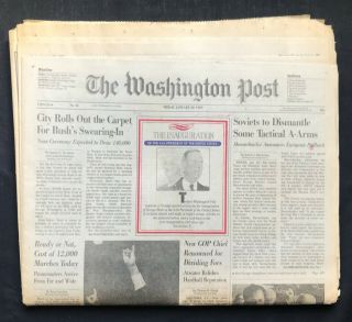 Newspaper President Bush George H.  W.  41 Inauguration Washington Post
