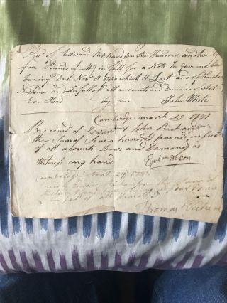 Colonial Document 1781 Cambridge