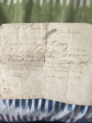 Colonial Document 1781 Cambridge 2