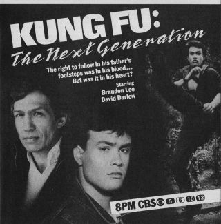 1987 Cbs Tv Ad Brandon Lee & David Darlow In Kung Fu The Next Generation