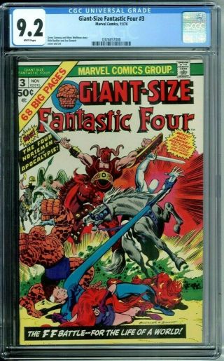 Giant - Size Fantastic Four 3 Cgc 9.  2 White Pages Marvel Comics 1974 Cgc Case