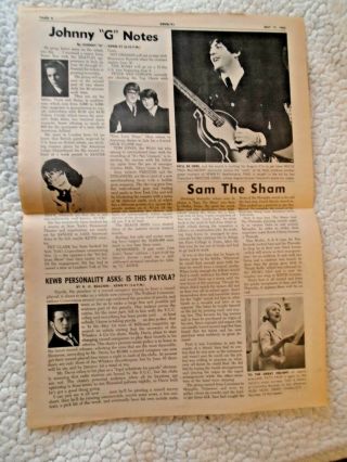 1965 Top 30 Radio Station Newspaper KEWB/91 Herman Stones Byrds Paul McCartney 2
