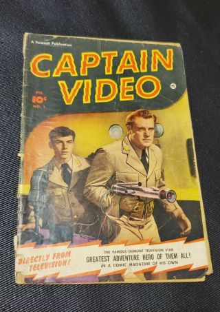 Captain Video 1 Fawcett 1951 Pre - Code Tv Sci - Fi " Creatures Of Doom " Evans Art