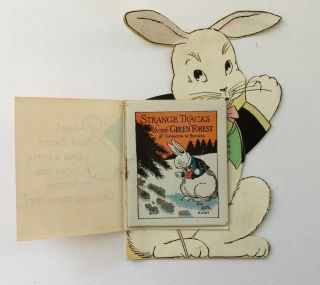VINTAGE RUST CRAFT BILLY BUNNY EASTER CARD - WITH PETER RABBIT STORYBOOK - 1920 - 30? 2