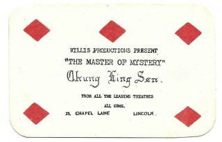 C.  1920s Magician Chung Ling Sen Business Card & Magic Card Trick Lincoln Theatre