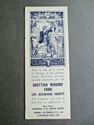 Antique Bookmark Scottish Widows Walter Crane December Art Nouveau Year 1913