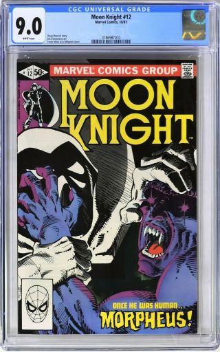 S025.  Moon Knight 12 Marvel Cgc 9.  0 Vf/nm (1981) 1st Appearance Of Morpheus