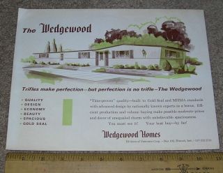Vintage Wedgewood Mobile Home Floor Plans Dealer Sales Brochure