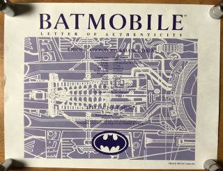 Zanart ‘89 Batman Movie Batmobile Blue Print Set 1989 Dc Michael Keaton Rare