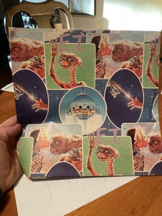 Vintage From The 1980s E.  T.  Wrapping Paper Remnants 2 Sheets W/bonus 1