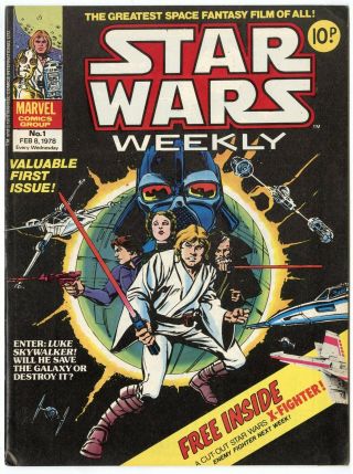 Star Wars Weekly 1 Vf/nm 9.  0 Ow/white Pages Marvel International 1978 A