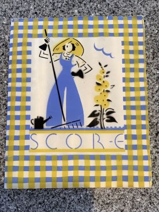 Vintage Tally Card Score Buzza Cordozo Art Deco Farmer Dated Post 1935