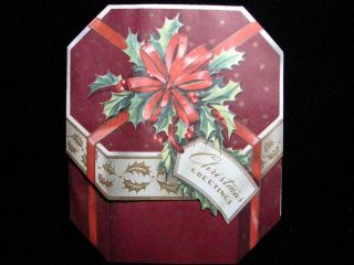 Vintage " Thinking Of You This Christmas Day " Christmas Greeting Card