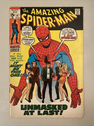 The Spider - Man 87 Fn,  (aug 1970,  Marvel)