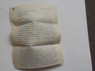 Wwi Letter 1918 The White House Assistant Navy Paymaster World War One Ww I Ww1