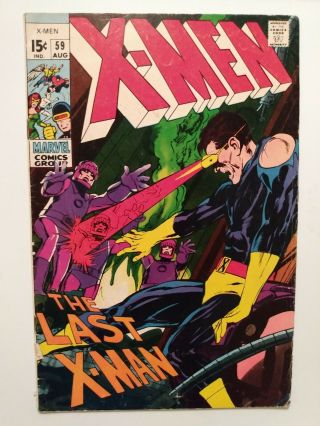 Marvel X - Men 59 Silver Age Comic Book Xmen Battle The Sentinels 1969