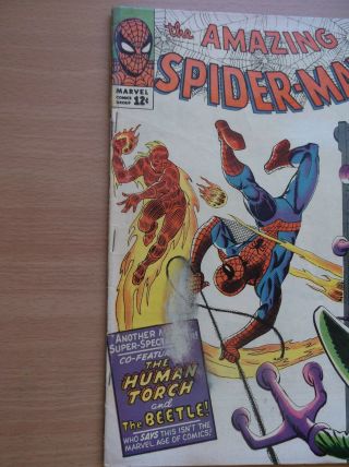 MARVEL: SPIDER - MAN 21,  FEATURING: HUMAN TOUCH & BEETLE,  1965,  VG, 2