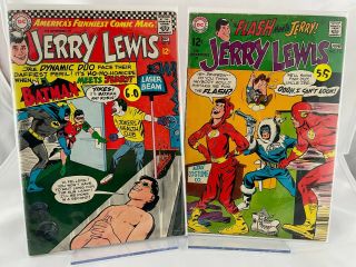 Adventures Of Jerry Lewis 97 & 112 Fn Batman & Robin,  Joker,  Flash Tie Ins