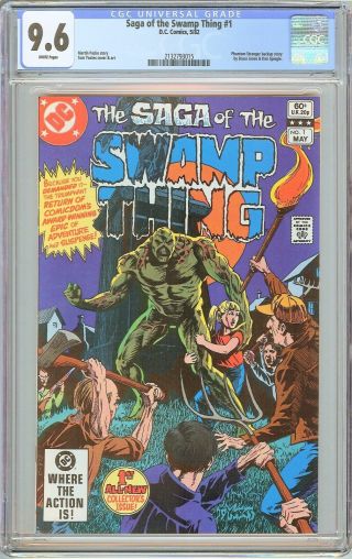 Saga Of The Swamp Thing 1 Cgc 9.  6 White Pages 1982 2132793015