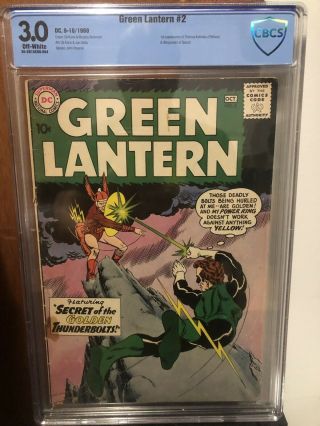 Green Lantern 2 Cbcs 3.  0 1st App Pieface 1960 Gd/vg Silver Age Cgc