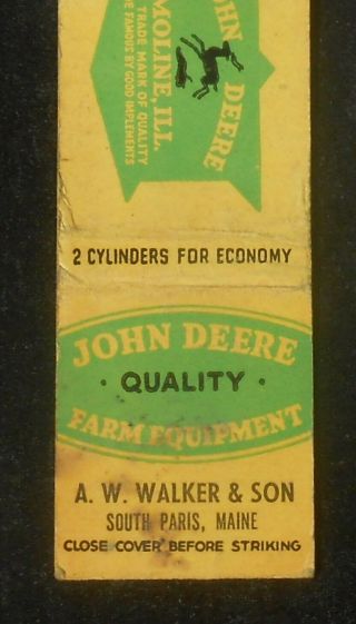 1930s John Deere Farm Equipment A.  W.  Walker & Son Tractor South Paris Me Oxford
