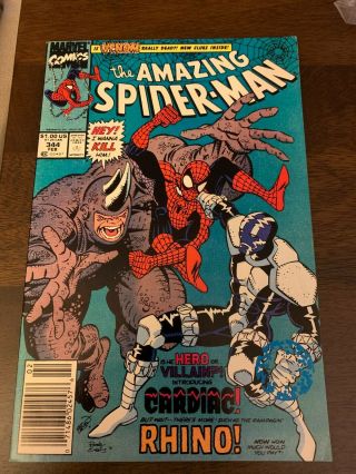 Spider - Man 344 (1991 Marvel) 1st Cletus Kasady Newsstand Mark Jewelers