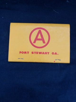 Vintage US Army Fort Stewart GA Full Unstruck Matchbook 2