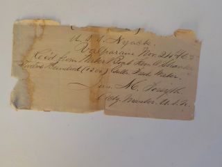 Civil War Document 1865 Ship U.  S.  S.  Nyack Valparaiso Chile O 