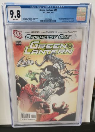 Green Lantern 55 Cgc 9.  8 Lobo Vs Atrocitus Doug Mahnke Cover 2010 Brightest Day