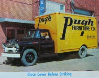 Truck: Pugh Furniture Co.  (charleston,  West Virginia) Matchbook Matchcover - F27