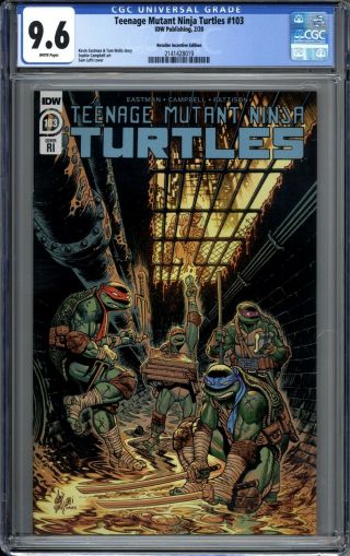 Teenage Mutant Ninja Turtles 103 - 1:10 Variant Cover Cgc 9.  6.  1 Of 3 Graded