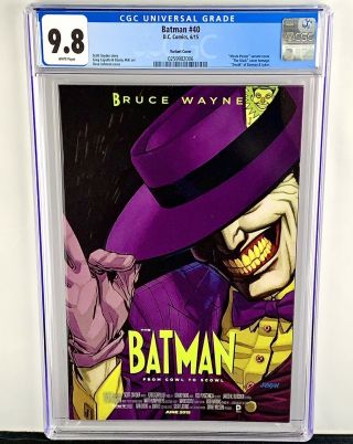 Batman 40 Cgc 9.  8 The Mask Movie Variant Death Of The Joker And Batman