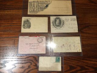 (5) Five Old Antique Envelopes,  See Photos