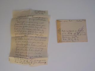 Wwii Letter 1944 P.  O.  W.  Post Censor Stamp Wounded In Action Ww Ii Vtg Paper Ww2