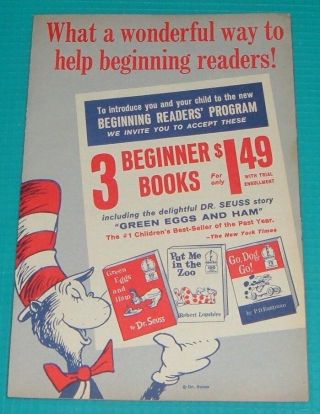 1962 Print Ad Dr Seuss Books Green Eggs And Ham Put Me In The Zoo Go,  Dog.  Go